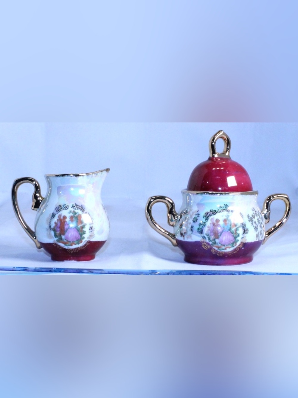MCM Vintage Empress Haruta Porcelain Creamer and Lidded Sugar Bowl Set